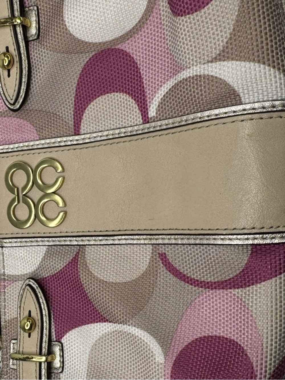 Coach Colette Signature Woven Fabric Op Art Clutch Wristlet Y2K Bag - Picture 6 of 16